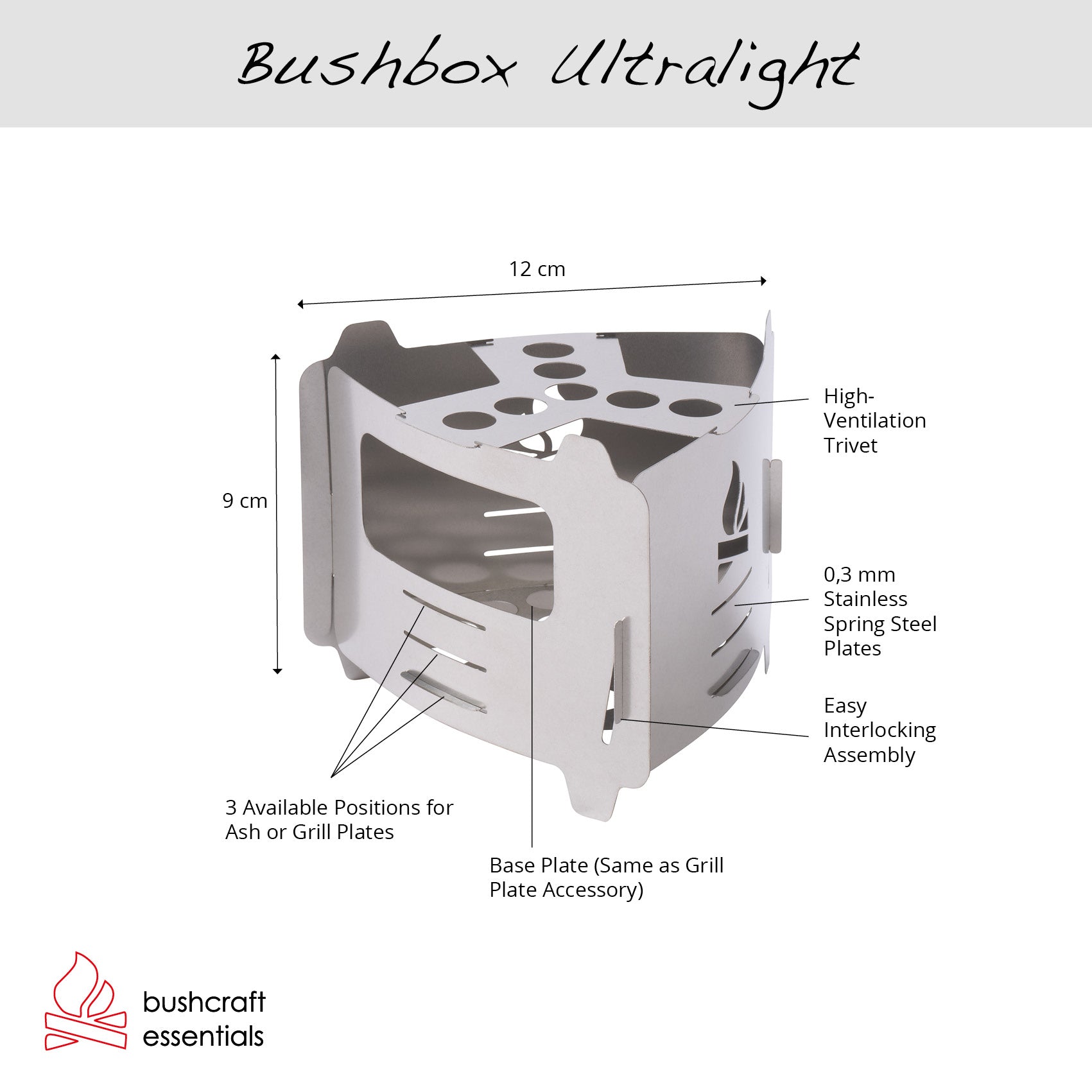 Bushbox Ultralight 携帯ステンレスストーブ Bushbox Ultralight – Bushcraft Essentials GmbH