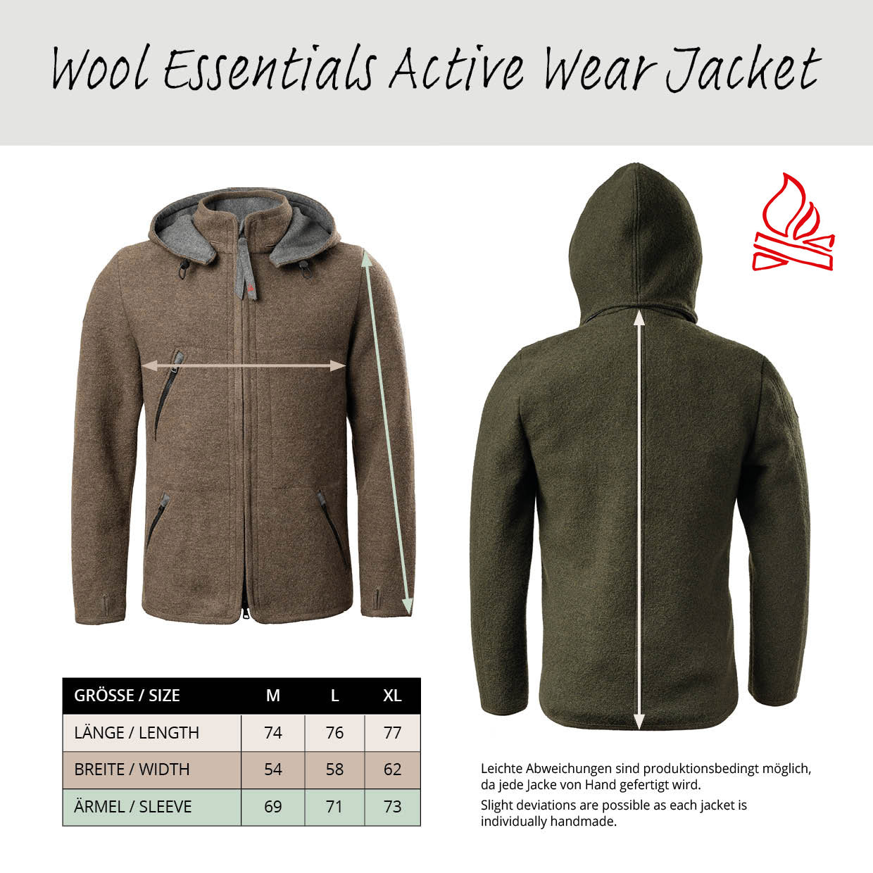 Wool Essentials Active Wear Jacke (Mittelbraun)