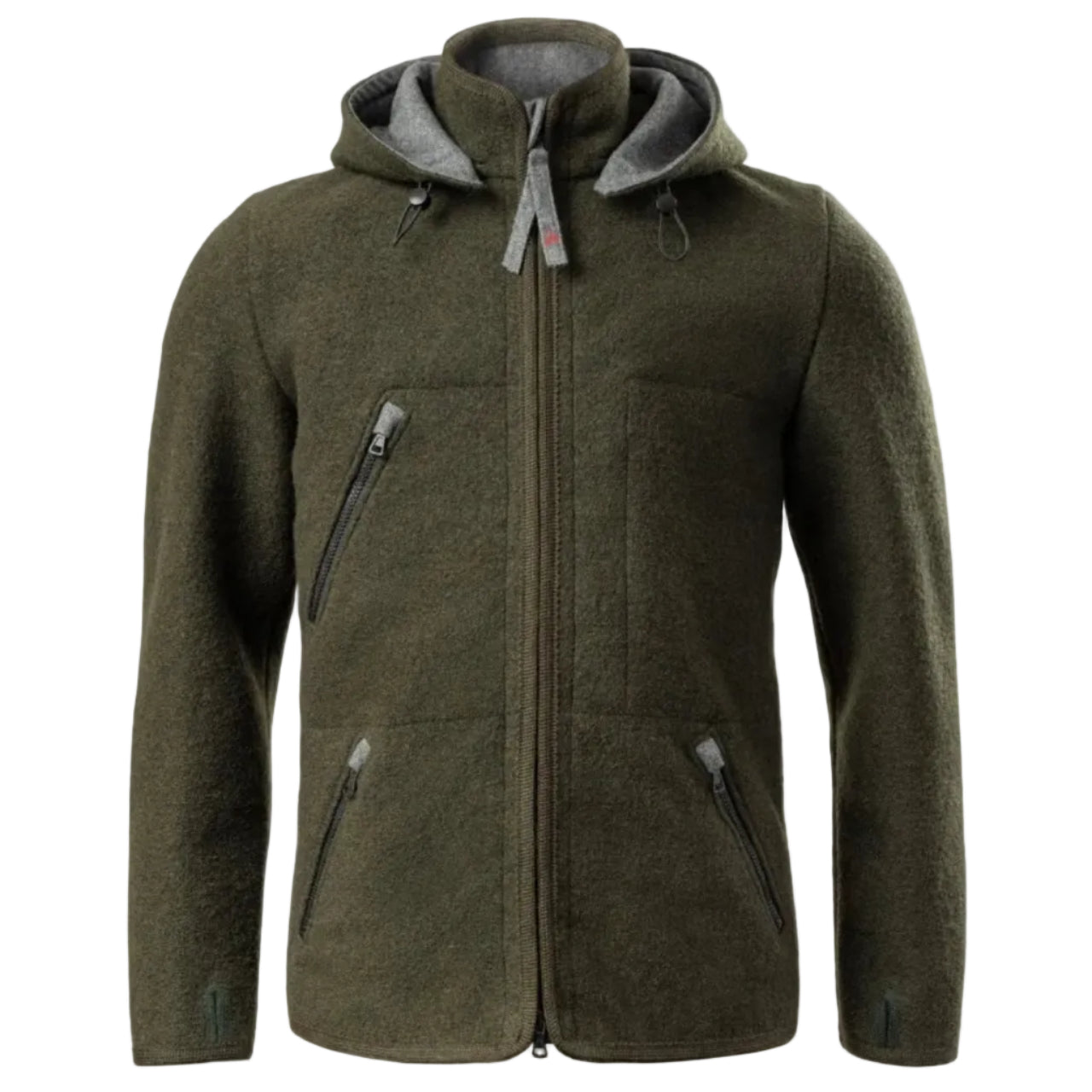 Wool Essentials Active Wear Jacket (Olive Green)
